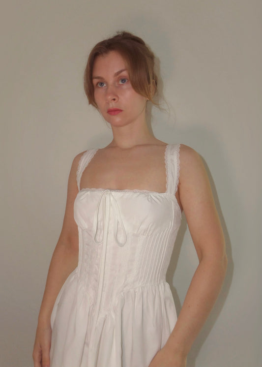 White Milkmaid Corset Mini Dress