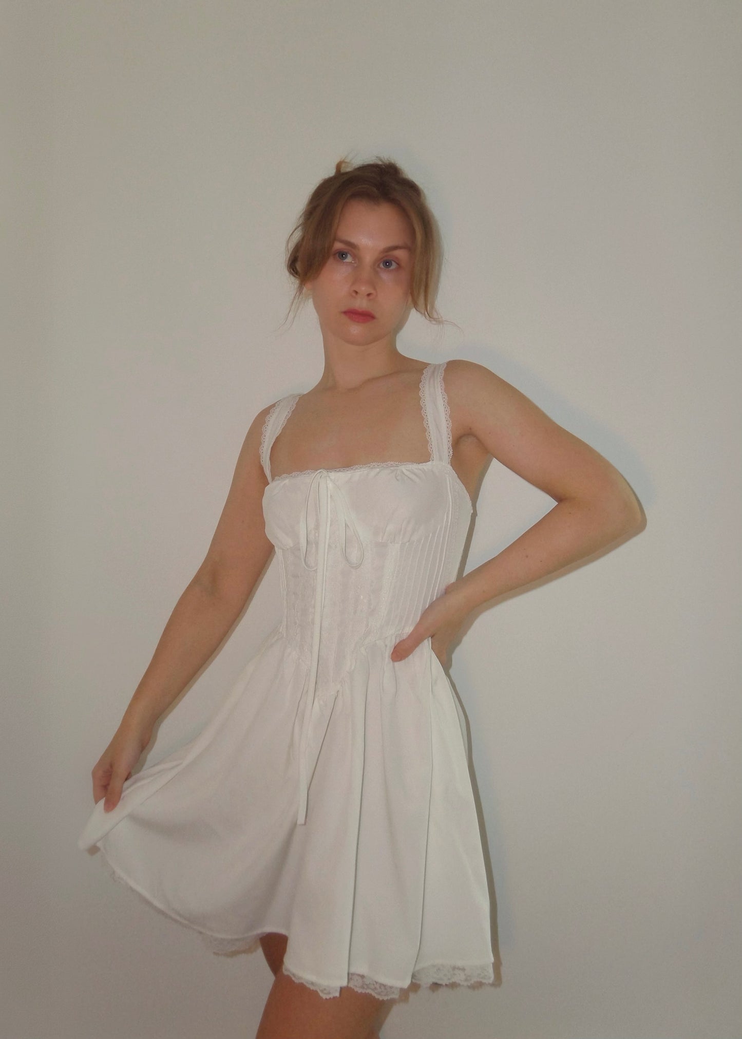 White Milkmaid Corset Mini Dress